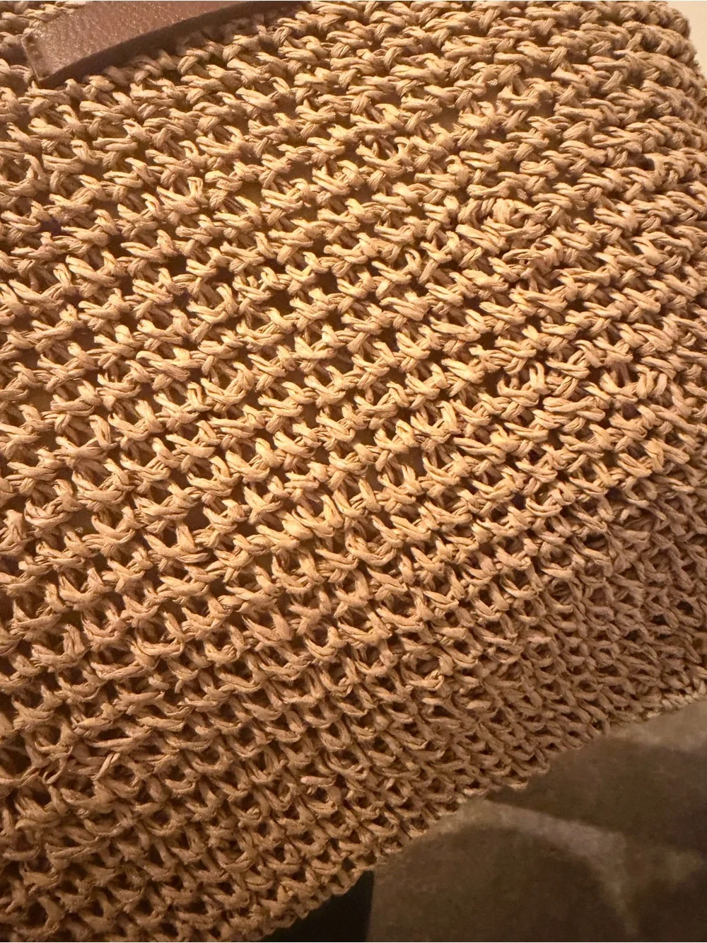 Woven Straw Crossbody Bag with Adjustable Brown Strap